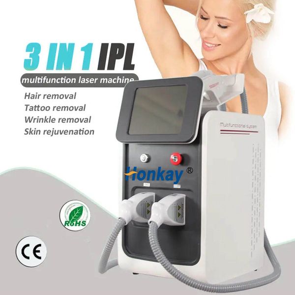 Machine d'épilation rapide 3 en 1 haute puissance, laser IPL, rajeunissement de la peau, élimination des taches de rousseur, élimination des tatouages au laser Nd Yag, raffermissement de la peau RF, équipement de beauté