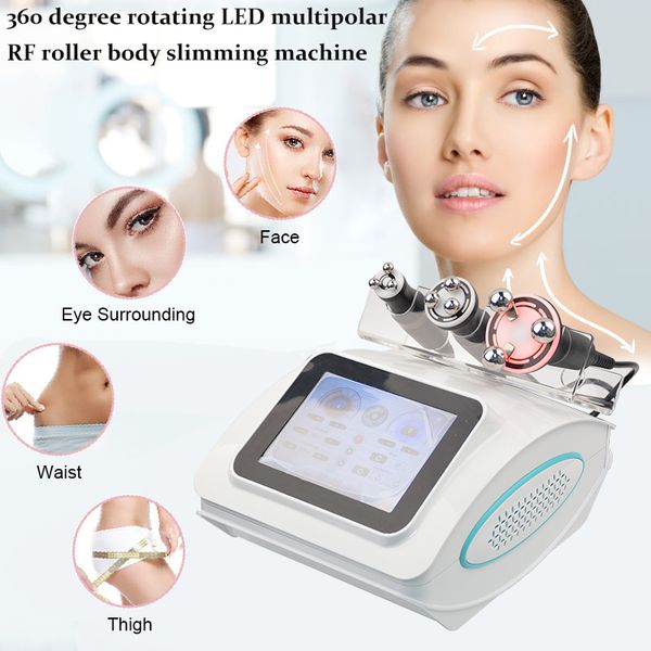 Profesional 360 RF Rodillo Terapia de luz Reafirmante de la piel Disolvente de grasa Radiofrecuencia multipolar LED Pérdida de peso Máquina adelgazante corporal