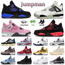 Profesional 4 4s Hombres Mujeres Zapatos de baloncesto Pure Money Jumpman Red Thunder Military Black Royal Sports Scarpe Black Cat White Oreo Trainers