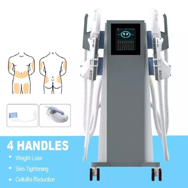 Professionnel 4 Poignées Minceur Machine Stimulation Musculaire Sculpter Brûleur De Graisse Emslim Post-partum Muscle Du Plancher Pelvien Construire Néo Corps Perdre Du Poids Équipement De Levage Des Fesses