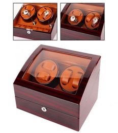 Professional 4 Slot Automatic Watch Winder Case Mechanical Wallwatch Rotate Box 100240V Herramienta de reparación de relojes para Watchmaker6280428