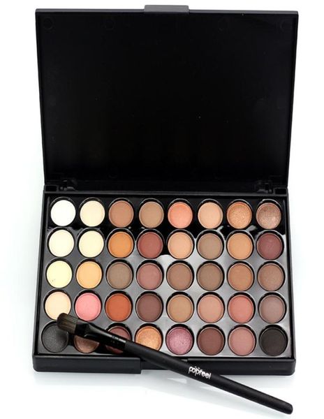 Professionnel 40 couleurs pigments de couleur chaude maquillage ombre à paupières paillettes mat imperméable maquillage fard à paupières palette nue avec pinceau3079574