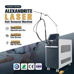 Professionele 4000W Dual Gavellength Alexandrite 755 Nm 1064nm Laser Hair Hair Removal Nd Yag Laser Whole Body and Face Treatment