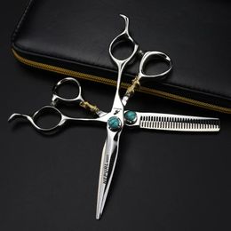 Professional 440c Steel 6 '' GEM GEM TIZAS DE CABEZA Corte Barberas Herramientas Tiger Tiger Solicitudes de adelgazamiento Pelado