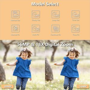 Cámara digital 4K profesional para fotografía 56MP con WiFi, 2 baterías, 32 g de tarjeta TF, cámara de vlogging, zoom digital de 18x, enfoque automático, lente macro