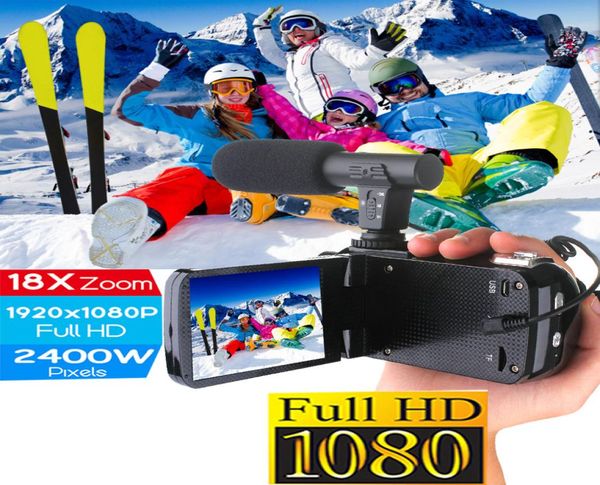Caméscope professionnel 4K HD, Vision nocturne, écran tactile LCD 30 pouces, zoom numérique 18X, avec Mic4353693