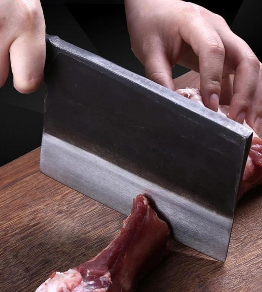 Professionnel 6 pouces fait à la main Forgée Santoku Couteau en carbone en acier forgé chinois viande de couteau à couteaux Cleaver couteaux 5494899