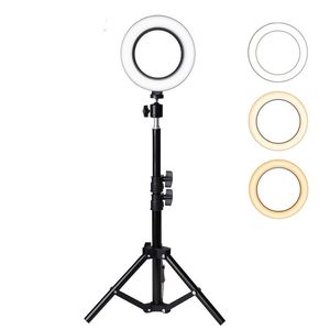 Professionele 6 inch LED-ring licht foto studio camera licht fotografie kit make-up video selfie vullamp met statiefstandaard