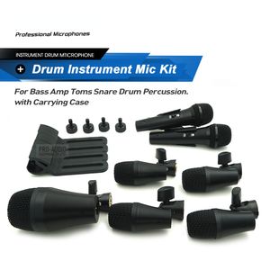 Professioneel 7 -delige percussie -instrument Microfoon PGADMK7 Drum Kit voor basversterker Tom Snare Drum Stage Mic met draagtas