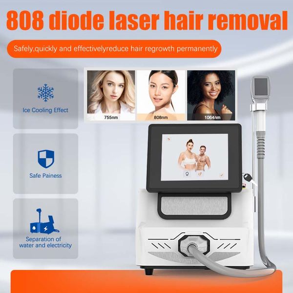 Machine professionnelle d'épilation à diode 808, rajeunissement de la peau au laser pour femmes, épilation à usage domestique, refroidissement rapide par glace, jambes, aisselles, bikini