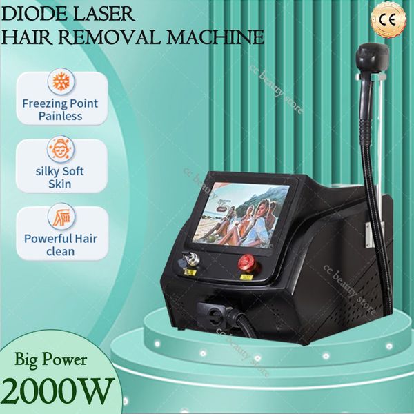 Máquina profesional de depilación láser de diodo 808 808nm 755nm 1064nm Equipo de depilación permanente con láser de 3 longitudes de onda para salón de belleza