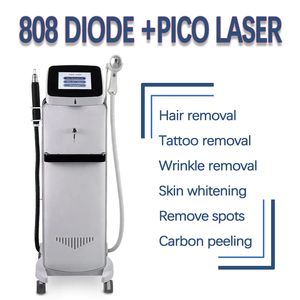 Machine professionnelle d'épilation au laser à diode 808nm Supprimer les taches Dispositif de beauté peeling au carbone 810 Picoseconde Nd Yag Détatouage