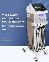 Professionele 9 in 1 microdermabrasie Hydro Water Zuurstofmachine Gezichtsmachine Huidverzorging Rimpels Acne Removal Verjongingssalonapparaat