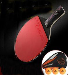 Professionnel 98 Imitation en carbone Nanoscale Table Tennis Racket Bat Handle Pandle Pong avec balle et sac de transport Raaquets2085364