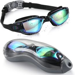 Adulte Adulte Anti-Fog UV Protection Lens Men Femmes Swimming Goggles étanches Ajustement des verres de natation en silicone Google 240415