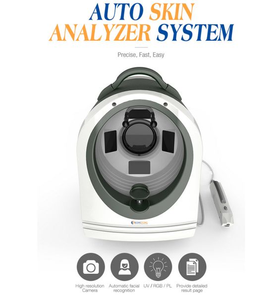 Analyseur de peau professionnel avancé, instrument d'image d'intelligence artificielle, détecteur de peau, machine d'analyse faciale numérique 3D à huit spectres