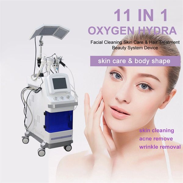 Professionnel tout en un multifonctionnel visage oxygène Jet Peel eau Hydra Dermabrasion microdermabrasion machine vide Bio peau épurateur dispositif de nettoyage en profondeur