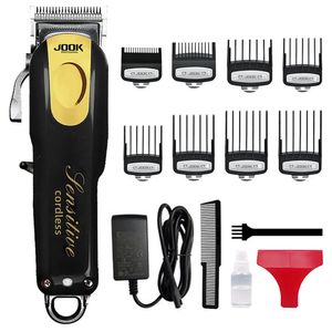 Professionnel All Metal Clipper Barber Barber réglable Cords sans fil électrique Barbe de barbe pour les hommes Haircut Machine rechargeable 240408