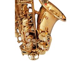 Saxofón Alto profesional YAS 62 llave dorada, instrumento súper Musical, boquilla de saxofón dorado electroforético de alta calidad, regalo