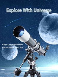 Professionele astronomische 100000m 500x Zoom Night Vision Telescope Moon Space Planet Observation Stars