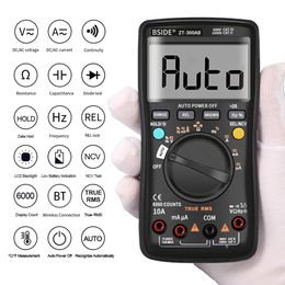 Freeshipping Professional Auto / Manual Digital Multimeter 6000 Counts LCD TRUDE RMS Smart Voltage Huidige Frequentietemperatuurmeter