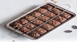 Ustensiles de cuisson professionnels 18 cavités outils de cuisson nettoyage facile treillis carré moule à gâteau au chocolat moule à brownie antiadhésif T2001118687374
