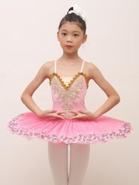 Professionele balletjurk roze voor meisjes tutu kind zwaan meer kostuum rode kinderen pannenkoek dancewear toneelslijtage