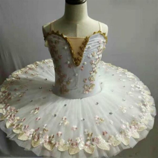 Ballet professionnel Tutu lac des cygnes fleur dentelle robe filles enfant Costume ballerine scène Performance vêtements pour enfants Wear291k