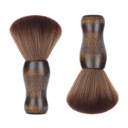 Coiffeur professionnel cou plumeau brosse fibre naturelle manche en bois grands kits de coupe de cheveux salon épilation brosse nettoyage brosse à cheveux outil de coiffage