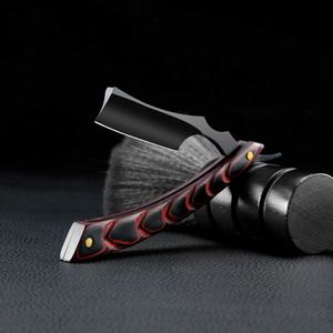 Rasoir de barbier professionnel rasoir à gorge droite coupe manche en bois vintage + rasoir à lame en acier inoxydable P0817