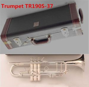 Trompeta Bb profesional B Flat TR190S-37 Chapado en plata para tocar Instrumentos Musicales accesorios de boquilla envío gratis