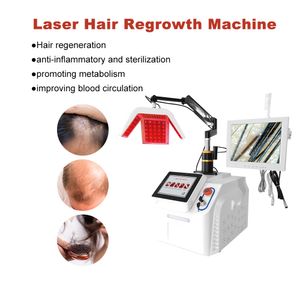 Équipement de beauté professionnel Machine de repousse des cheveux au laser à diode de bas niveau 650nm Lumière rouge Traitement anti-chute de cheveux Détection du cuir chevelu Analyseur indolore