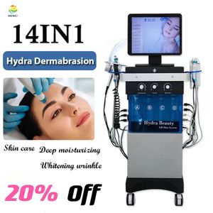 Professionele schoonheid RF Microdermabrasie Huidverstrakking Anti -verouderende Hidrofaciale microdermabrasie 14in1 Crystal Facial Machine 2023