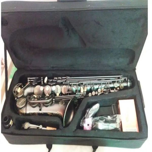 Saxofón Alto profesional de la mejor calidad E-Flat negro saxofón Alto ligadura de boquilla Reed cuello instrumento Musical