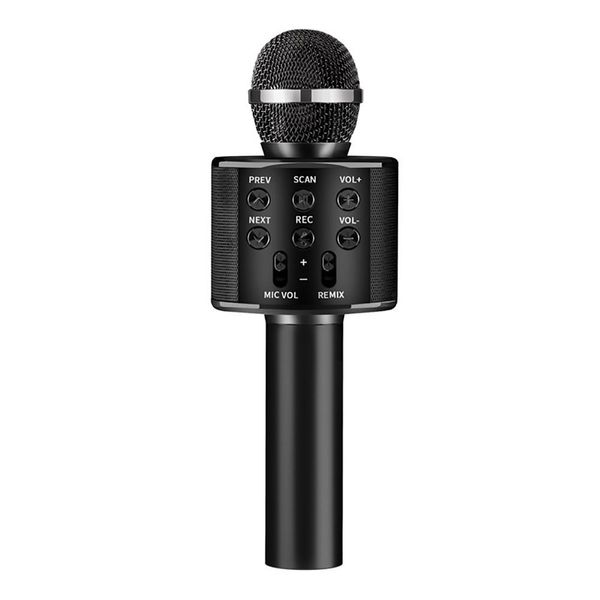 WS 858 Microphone sans fil Bluetooth USB professionnel condensateur karaoké micro support Radio haut-parleur Mikrofon enregistrement en studio