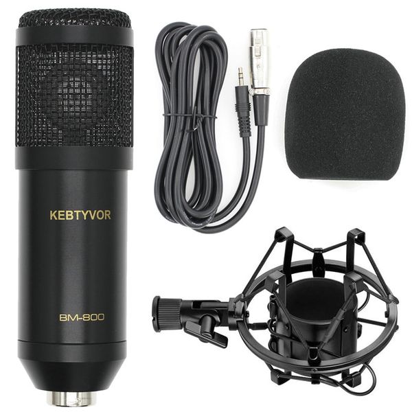 Microphone professionnel BM-800 bm800, enregistrement sonore, avec support anti-choc, pour Radio, diffusion, chant, carte son gratuite