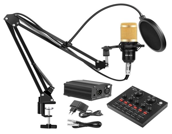 Kit de micrófono condensador de estudio profesional BM 800, micrófono de Karaoke para grabación de voz con soporte de micrófono para tarjeta de sonido para ordenador PC 217772798