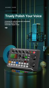 Professionele BM800 Microfoon F998 Sound Card Mixer Kits voor live spraakmixen Console -versterker Audiomixer DJ -apparatuur