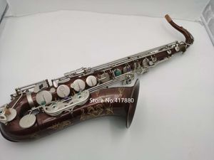 Professionele merk tenor saxofoon BB antieke koperen platte slakken sleutels muziekinstrument met accessoires gratis verzending