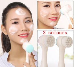 Professionele borstelgereedschap Tweezijdige siliconen wassen gezichtsborstel gezicht poriën reiniger body reiniging huid massager schoonheid spa gezichtszorg6875247