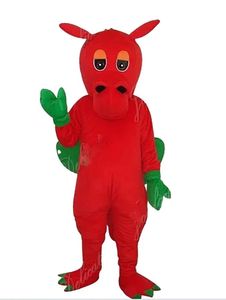 Costumes de mascotte de dragon rouge de dessin animé professionnel, robe de soirée fantaisie de noël, tenue de personnage de dessin animé, taille adulte, vêtements à thème publicitaire de carnaval de pâques