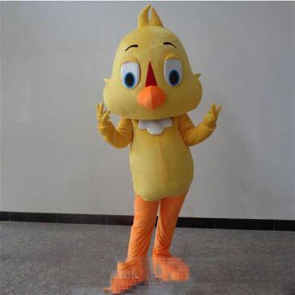 Mascotte de poussin jaune de dessin animé professionnel petits oiseaux mignons kit de déguisement personnalisé mascotte thème déguisement carniva co258n