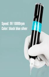Cartouche professionnelle tatouage stylo de haute qualité Machine Rotary Machine à moteur 9v 10000rpm avec bleu argent noir clair Color2105961