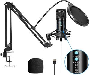 Microphone USB de condenseur professionnel avec stand pour ordinateur portable Karaoke Singing Streaming Gaming Podcast Studio enregistrer MIC5520938