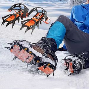 Crampons professionnels pour poignées de neige et de glace Crampons hiver escalade en plein air randonnée pêche antidérapant couvre chaussures pointes 240125