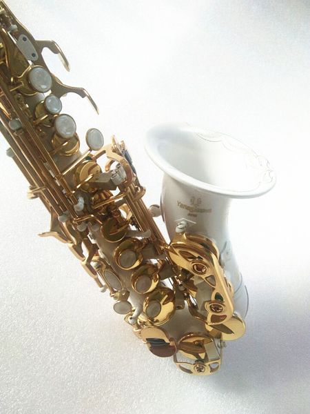 Japon YANAGIS S-992 Professionnel Courbé Nouveau Saxophone Soprano B Plat Sax Instruments de Musique Belle Clé En Or Blanc Livraison Gratuite