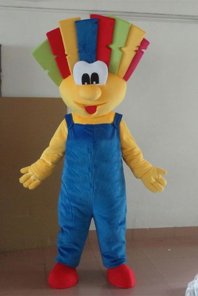 Costume de mascotte de clown arc-en-ciel de luxe personnalisé professionnel vêtements de personnage de droll mignon Halloween festival fête déguisement