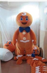 Costume de mascotte homme en pain d'épice personnalisé professionnel dessin animé garçon en pain d'épice vêtements de caractère festival d'halloween fête déguisement