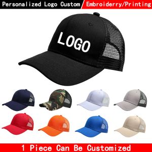 Professionele aangepaste logo mesh cap zonnebrandcrème zonneviser cap casual zon hoed ontwerper snapback caps printing borduurwerk honkbal pet