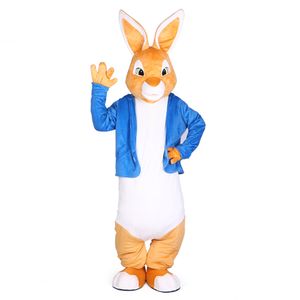 Professionele Custom Peter Rabbit Mascotte Kostuum Karakter Hare Animal Mascotte Kleding Kerst Halloween Party Fancy Dress